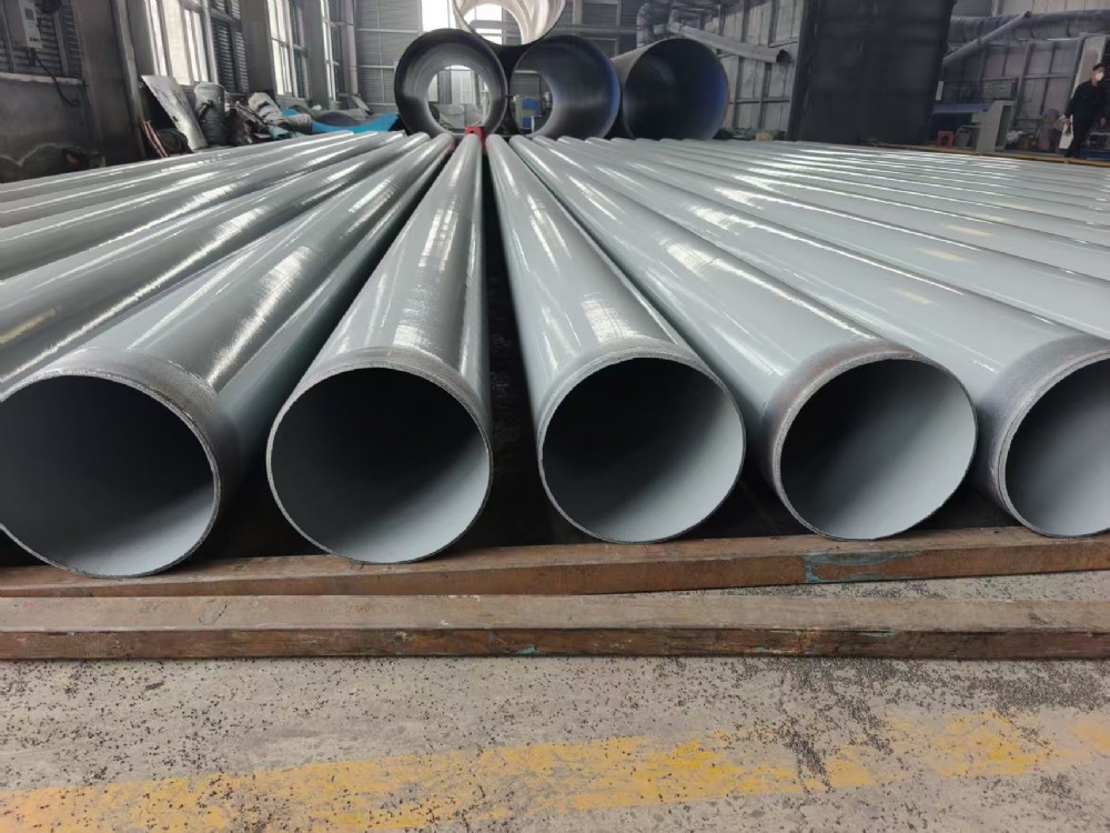 DN300定尺12米饮用水内外灰色涂塑复合钢管